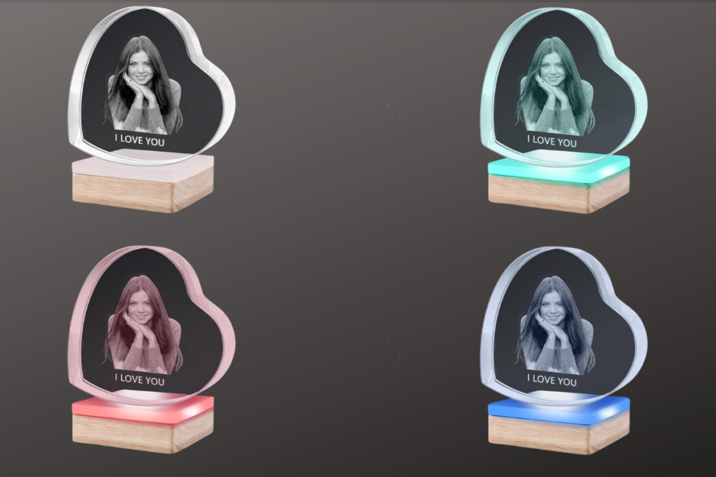 Custom 3D Crystal Photo Gift - 14 Year Anniversary Gift for Wife