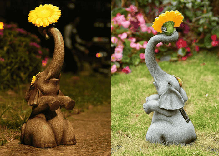 Elephant Sunflower Garden Decor