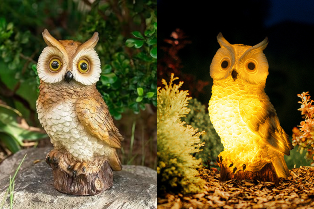 Owl Solar-Powered Garden Statue Owl Solar-Powered Garden Statue - Gifts that Start with the letter O