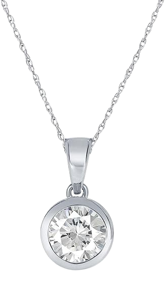 Lab Grown Bezel Diamond Necklaces