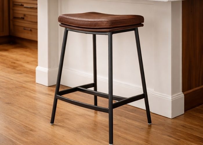 backless counter height bar stool kitchen island saddle seat modern design