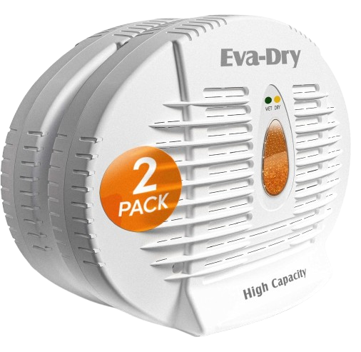 Eva-Dry E-500 rechargeable dehumidifier 2-pack for bathrooms boats and two-space coverage 500 cubic feet each